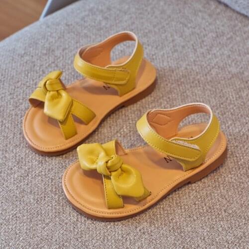 Girl Princess Shoes Open Toe Beach Sandals Kids Sandals 2021 Summer Bow Non-slip Soft Sandals Casual Toddler Baby Shoes E866