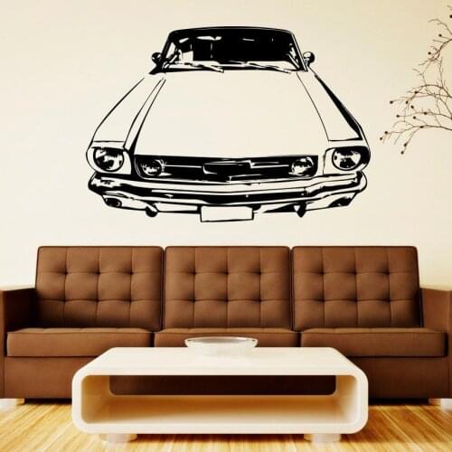 Retro Car Wall Decal Vinyl Sticker Classic Vintage Car Wall Sticker Home Interior Decor Removable Bedroom Decoration Mural C301