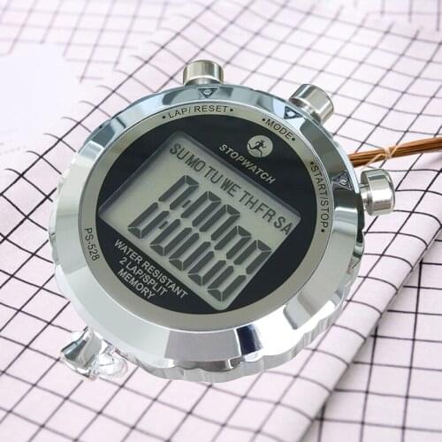 Luxury 1/100 Second Stopwatch Centisecond Level 2 record data Memory Sport Chronograph LCD Digital Timer Counter Alarm lanyard