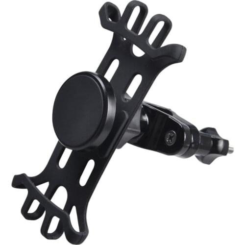 Universal Magnetic Bicycle Phone Mount Holder Bike HandleBar Bar Mount Stand with Security Rubber Band for 3-6 inch Cell Phones