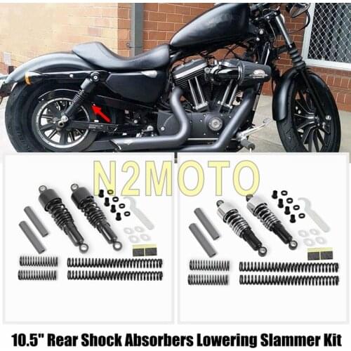 Black Absorber Motorcycle Rear Shocks Progressive Suspension For Harley Sportster XL Iron Nightster 883 1200 Forty Eight 04-17
