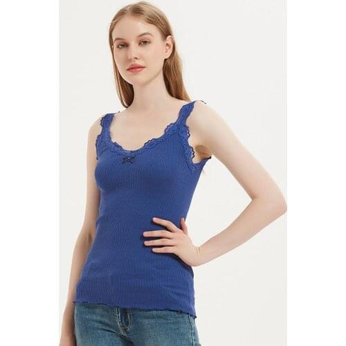 Summer New Silk Suspender Vest Female Slim Fit High Elastic Seamless Rib Mulberry Silk Sleeveless Bottomless Shirt