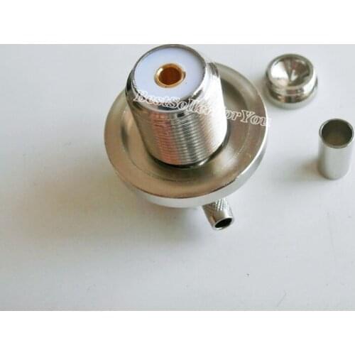 1Pcs SO239 UHF female nut crimp RG58 RG142 LMR195 right angle radio RF Connector