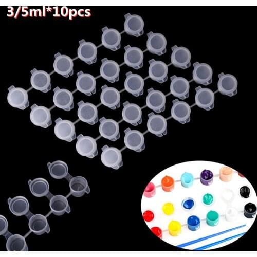 10 Strips 60 Pots Empty Paint Strips Mini Paint Box Pod Art Crafts Plastic Storage Container Pigment Container Drawing Accessory