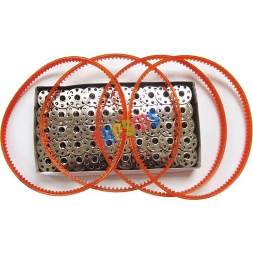 100 BOBBINS+4 BELTS FIT FOR SINGER 221 Featherweight, 221K7, 222, 301, 301A # 45785 100 PCS+194144 4 PCS