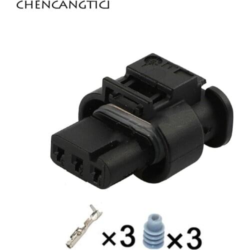 2 Sets Hirschmann 3 Pin Way Electrical Automotive Plug Auto Cable Waterproof Wire 1.2MM Connector For VW 3C0973203 872-858-541