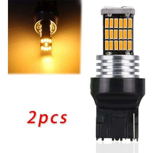2x Turn Signal Ligh Reversing Lights Brake Lights ​turn Signals Bulb Taillight Amber 45SMD W21W T20 LED Canbus 7440