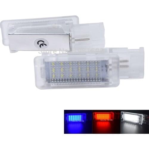 2pcs 18SMD LED Courtesy Light for Audi A2 A3 A4 A5 A6 Q5 Q7 R8 Led Footwell Glove Box Luggage Compartment Decorating Lamps RED