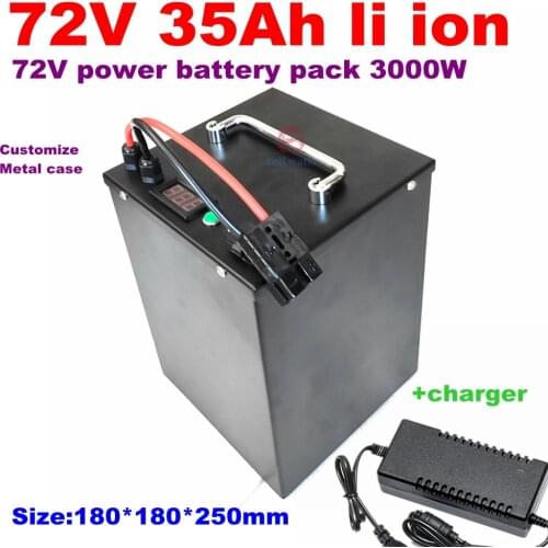 72v 35Ah li-ion 72v battery pack BMS 20S for inverter solar energy RV EV scooter 3000w motor bike + charger