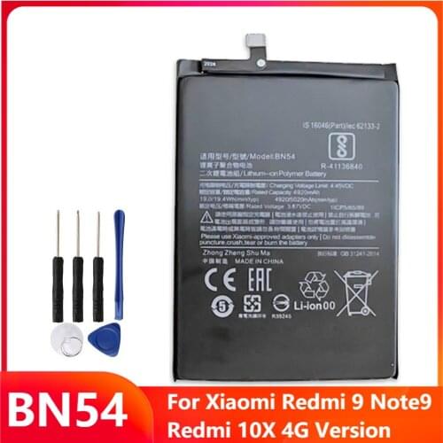 Xiao Mi Original Phone Battery BN54 For Xiaomi Redmi Note 9 Note9 Redmi 10X 4G Version Replacement Rechargable Batteries 5020mAh