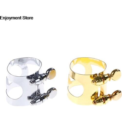 Alto Saxophone Sax Mouthpiece Ligature Metal Clip FastenerMouthpiece Ligature Professional Alto Saxophone Silver,Gold