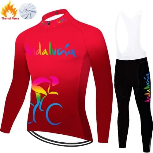 Andalucia Winter Thermal Fleece Uomo Maillot Completo Estivo Ropa Jersey Equipacion Tricota Ciclismo Hombre Equipamento Ciclismo