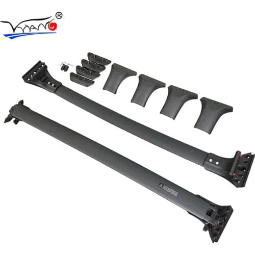 Car Styling For Toyota Fortuner Aluminum Alloy Side Bars Cross Rails Roof Rack Luggage Carrier Rack 2Pcs
