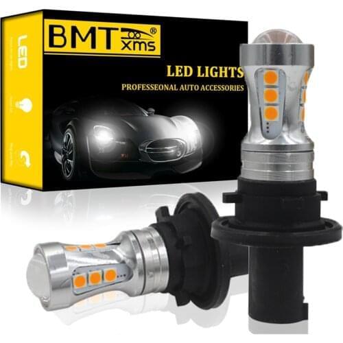 BMTxms 2x PH24WY SPH24 LED Auto Turn Signal Lights Canbus No Error White Amber For Audi Cadillac GMC Lincoln Saab Car Light