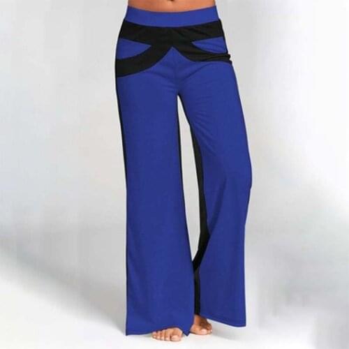 Summer Mid Waist Contrast Color Wide Leg Sweat Pants Women Casual Loose Comfortable And Breathable Streetwear Trousers