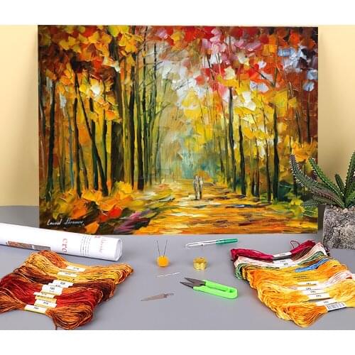 Afternoon Sun Printed 11CT Cross-Stitch DIY Embroidery Full Kit DMC Threads Painting Needlework Sewing Handicraft Mulina Floss