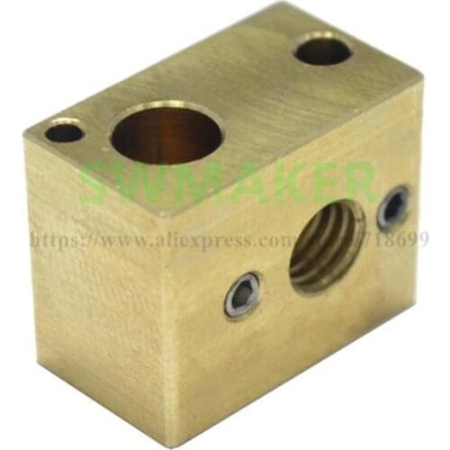E3D Cyclops+ Brass 3D Printer Heater Block For 2 in 1 out Hot end