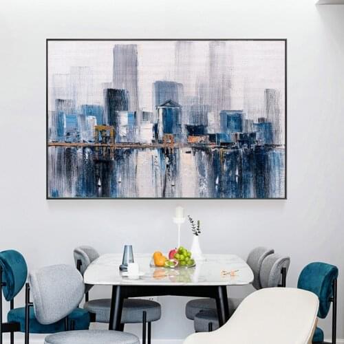 Town City Watercolor Wall Art Canvas Painting Oil Posters Prints Photo for Gallery Stairs Porch House Home Decor Cuadros