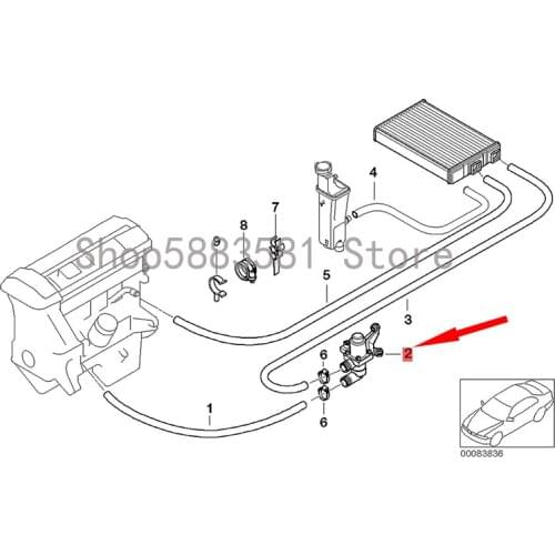 CAR heating water valve bm wE39 520D E39 520I M52 E39 523I air conditioning control valve coolant cut-off valve heating water pu