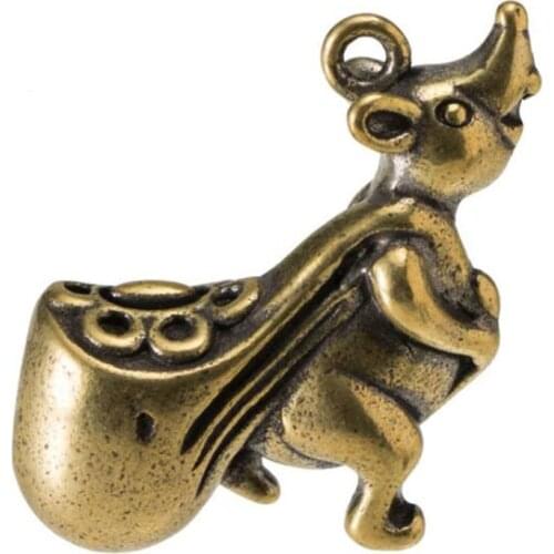 Mouse Casting Animal Mini Figurine Retro Style Metal Sculpture Home Office Room Desktop Decoration Collect Ornaments Gift