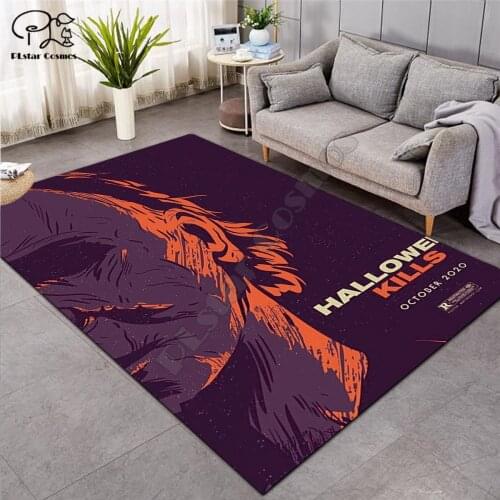 Halloween IT Clown carpet Square Anti-Skid Area Floor Mat 3D Rug Non-slip Mat Dining Room Living Room Soft Bedroom Carpet 03