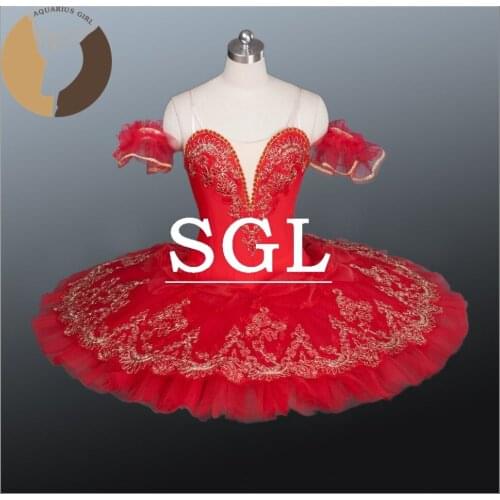 Red Ballet Tutu For Girls Ballet Dance Costumes For Ballet Performance Or Competititon Professional Custom Made Tutu AT1165