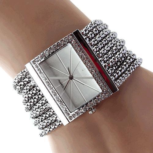 New Fashion Quartz Women\s Silver Tone Band Rhinestone Bangle Bracelet Watch