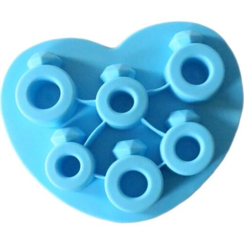 Love Diamond Ring Ice Tray Ice Cubes DIY Chocolate Mould Pudding Jelly Mold Silicone Bar Party Supplies
