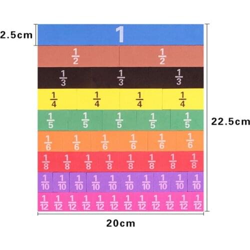 Magnetic Rainbow Fraction Tiles Math Toy Montessori Learning Educational Toys
