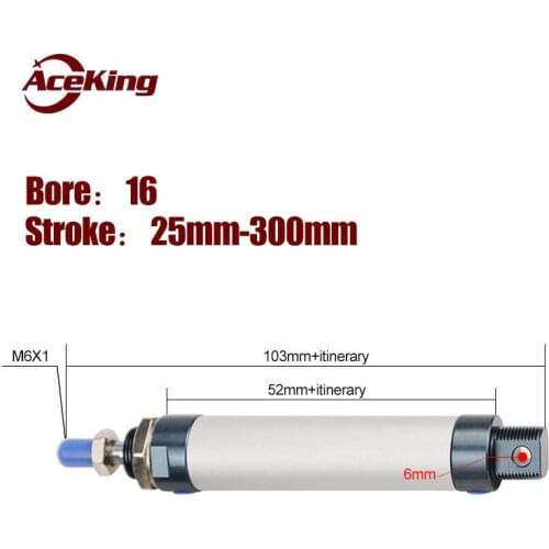 Small mini aluminum alloy cylinder MAL 16X25X50X75X100X125X150X175X200 - CA in the circular cylinder MAL16X25 MAL16X50 MAL16X100