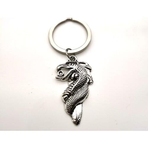 Fashion Dragon Disk Sword Retro Crystal Keychain Alloy Antique Jewelry Men and Women Same Style