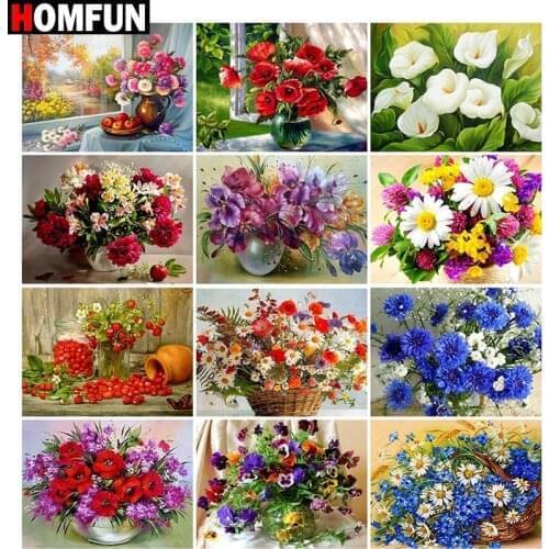 HOMFUN Full Square/Round Drill 5D DIY Diamond Painting "Bouquet scene" Embroidery Cross Stitch 5D Home Decor Gift