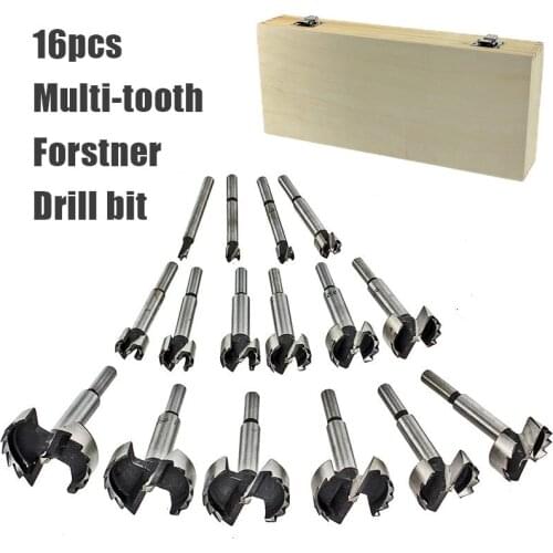 15-16PCS/Set 6-54mm Multi-tooth Forstner Boring Drill Bits Kit Woodworking Self Centering Hole Saw Wood Cutter Tools Set