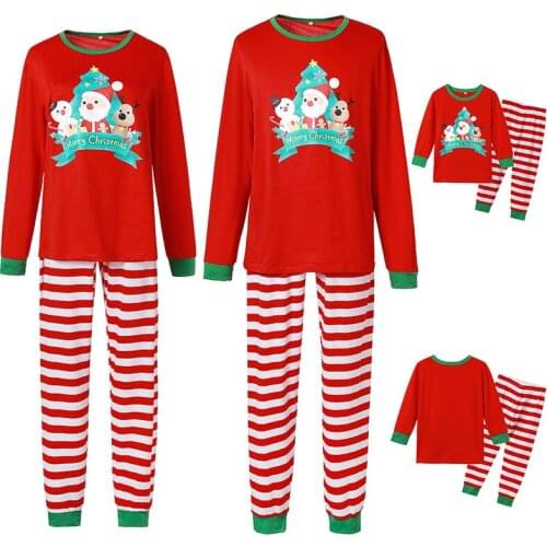 2021 New Family Matching Clothes Suit Christmas Home Clothes Father Mother Kids Girl Boy Autumn Set Parent-Child Outfit Pajamas