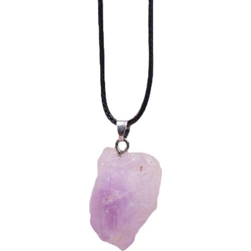 Natural Stone Amethysts Crystal Pendant Necklace Brazil Druzy Irregular Shape Lavender Semi-precious Chakra Jewelry Necklace