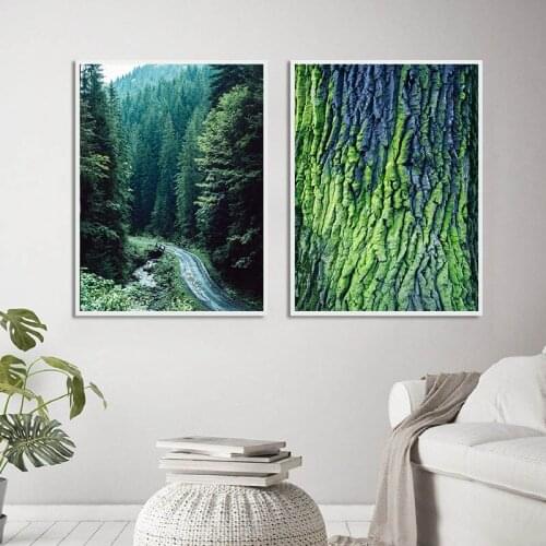 Nature Scenery Canvas Wall Art Print Mountain Lake Landscape Picture Scandinavian Poster Forest Bridge Painting Nordic Decoation