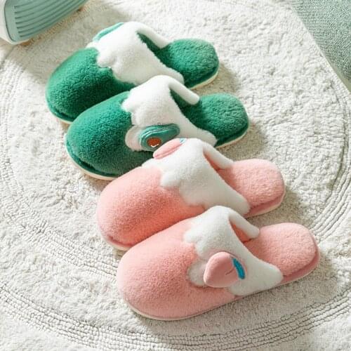 Fashion Pink Fruit Fur Slides For Women Warm Young House Shoes Casual Slip On Bedroom Female Soft Slippers Zapatillas Casa Mujer