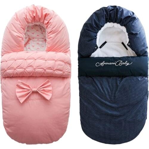 Premium New Baby Sleeping Bag Newborns Sleepsacks Blanket Envelope Bow Baby Outer Toddler Winter Warm Swaddle Stroller Wrap