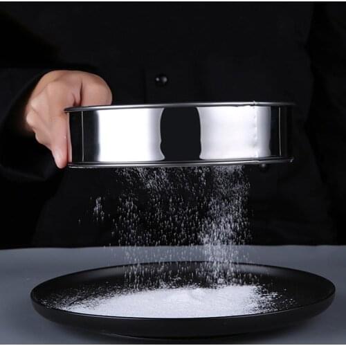 Steel flour sieve cup powder sieve tool making small accessories sieve handheld filter sugar cake G2B2