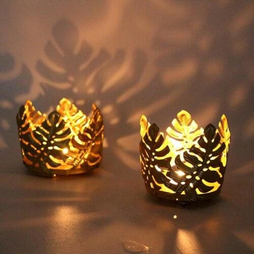 Creative Wrought Iron Hollow Leaf Candle Holder Home Decoration Candle Holder Decoration Wedding Decoration