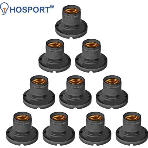 10pcs E27 Lamp Holder Vintage Edison Lamp Base Screw Bulb Base Retro Lampholders Fixture Energy Saving Flat Lamp Holder