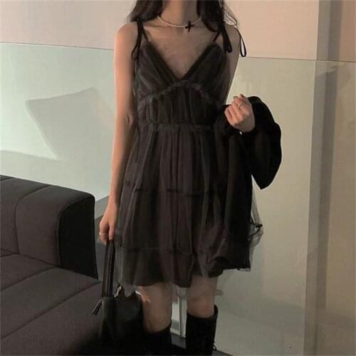 2021 summer new butterfly strappy mesh French suspender skirt sexy new dress dress 2021 female summer dress design sense large