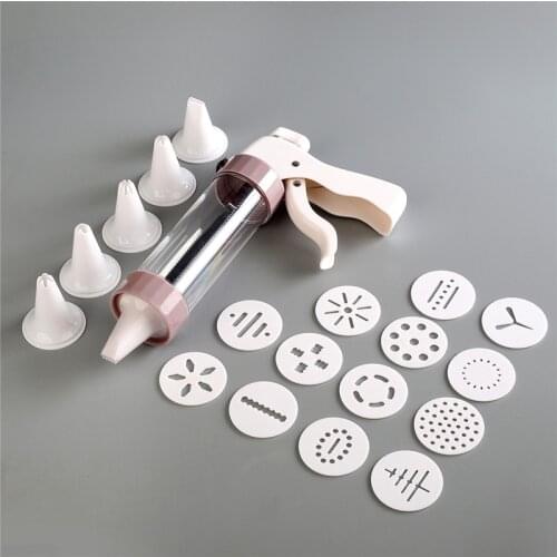 20Pcs/Set DIY Manual Cookie Press Maker Machine Cake Decorating Squeezing Machine for Making Churros Device Kitchen Baking Tools