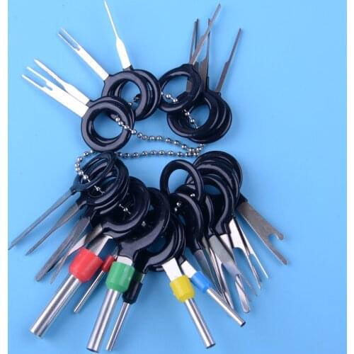 26pcs/kit ATV Motorcycle Car Cable Wiring Connector Pin Wire Terminal Removal Tool Extractor Puller For Disassemble Automotive
