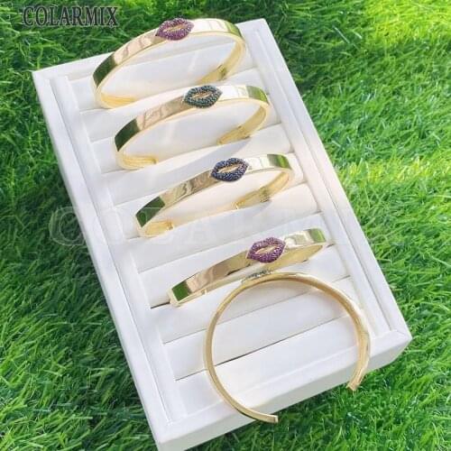 3 Pcs New design zircon kiss style bangles high quality Gold color Metal bangle fashion jewelry for women 31643