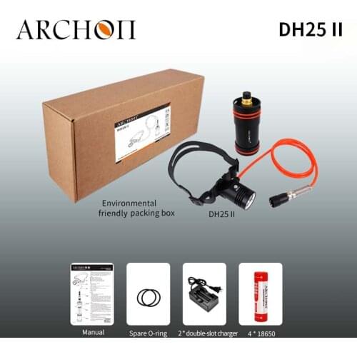 Archon DH25 WH31 Cree XM-L U2 Canister Snorkeling Scuba Diving LED Headlight With 26650 Battery and Charger