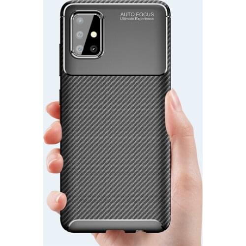For Samsung Galaxy A01 A11 A21 A31 A41 A51 A71 5G A81 A91 Case Carbon Fiber TPU Bumper Back Cover For Samsung A21S A42