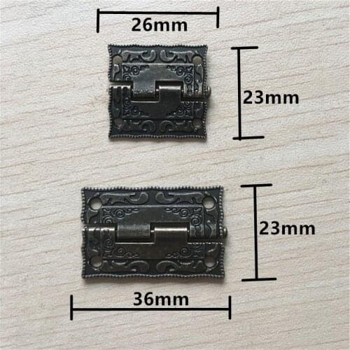 Bronze Alloy Cabinet Door Hinge,Door Hinges For DIY Box,Furniture Hinges With Screws,4 Holes Bag Accessory Hardware,40Pcs