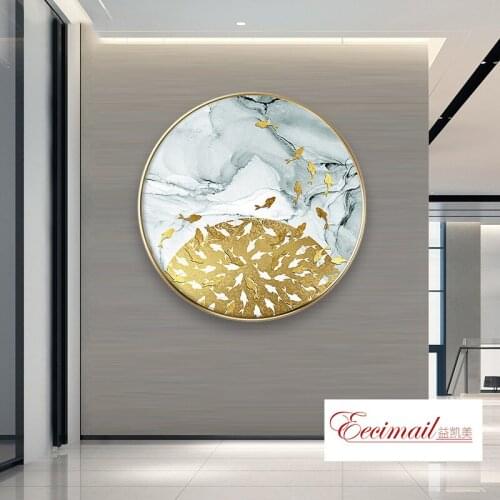 EECAMAIL Round Living Room Diamond Painting Full Diamond Simple Modern Restaurant Abstract Porch Corridor Diamond Embroidery