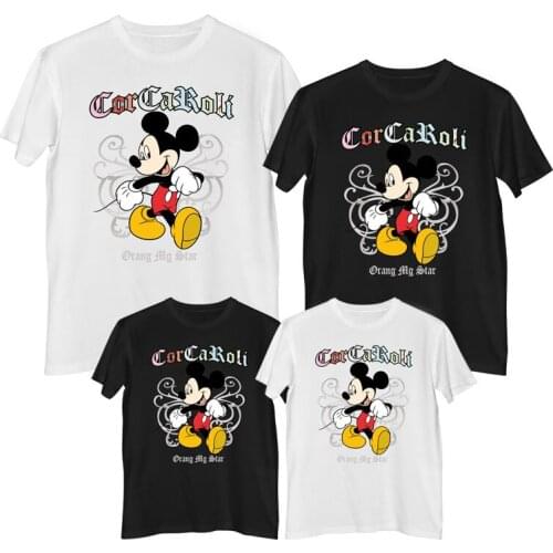 Disney Mickey Mouse T shirt Summer Comfortable 100% cotton Fashion Womens shirt toddler girl clothes mom and daughter dress